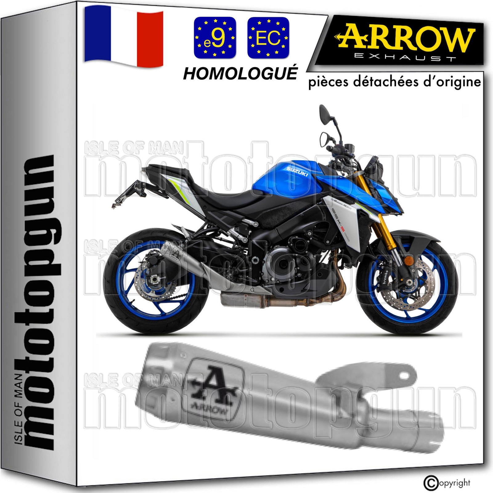 Échappement titane Arrow Pro-Race gain de poids Suzuki GSX-S 1000 2021
