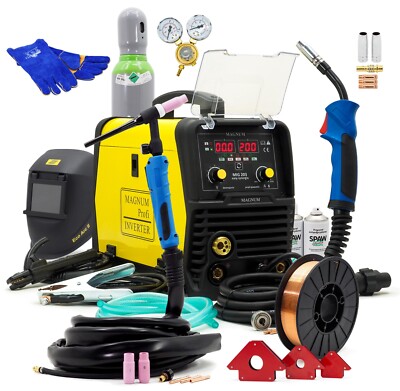 SET Magnum  SYNERGIE MIG/MAG WIG 4in1 Inverter Schweißgerät 200Amp MMA Gaslos