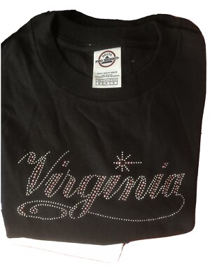 Virginia Shinning Sparkling T shirts : VA - Black Size S