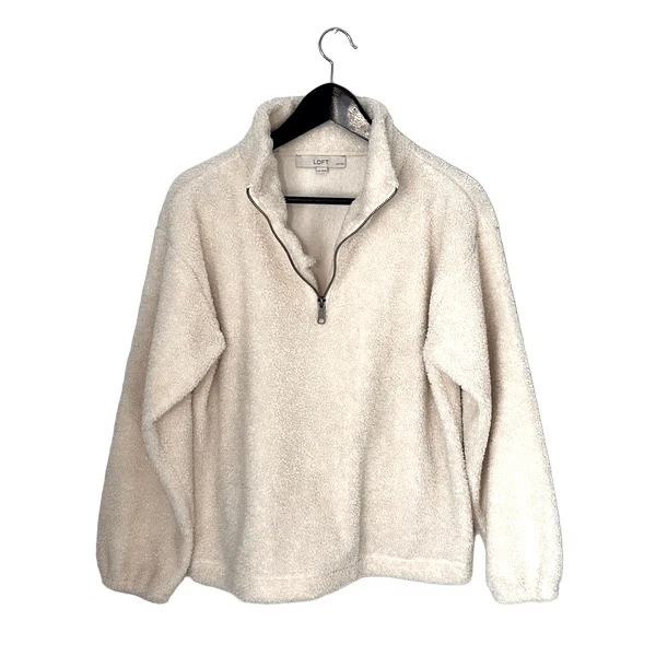 Loft sherpa zip sweatshirt hot sale