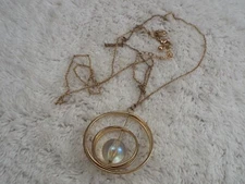 CHARMING CHARLIE Goldtone Acrylic Bead Pendant Necklace