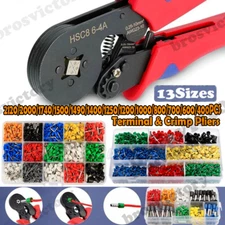Wire Crimp Connector Insulated Cord Pin End Terminal With HSC8 6-4A Crimp Plier