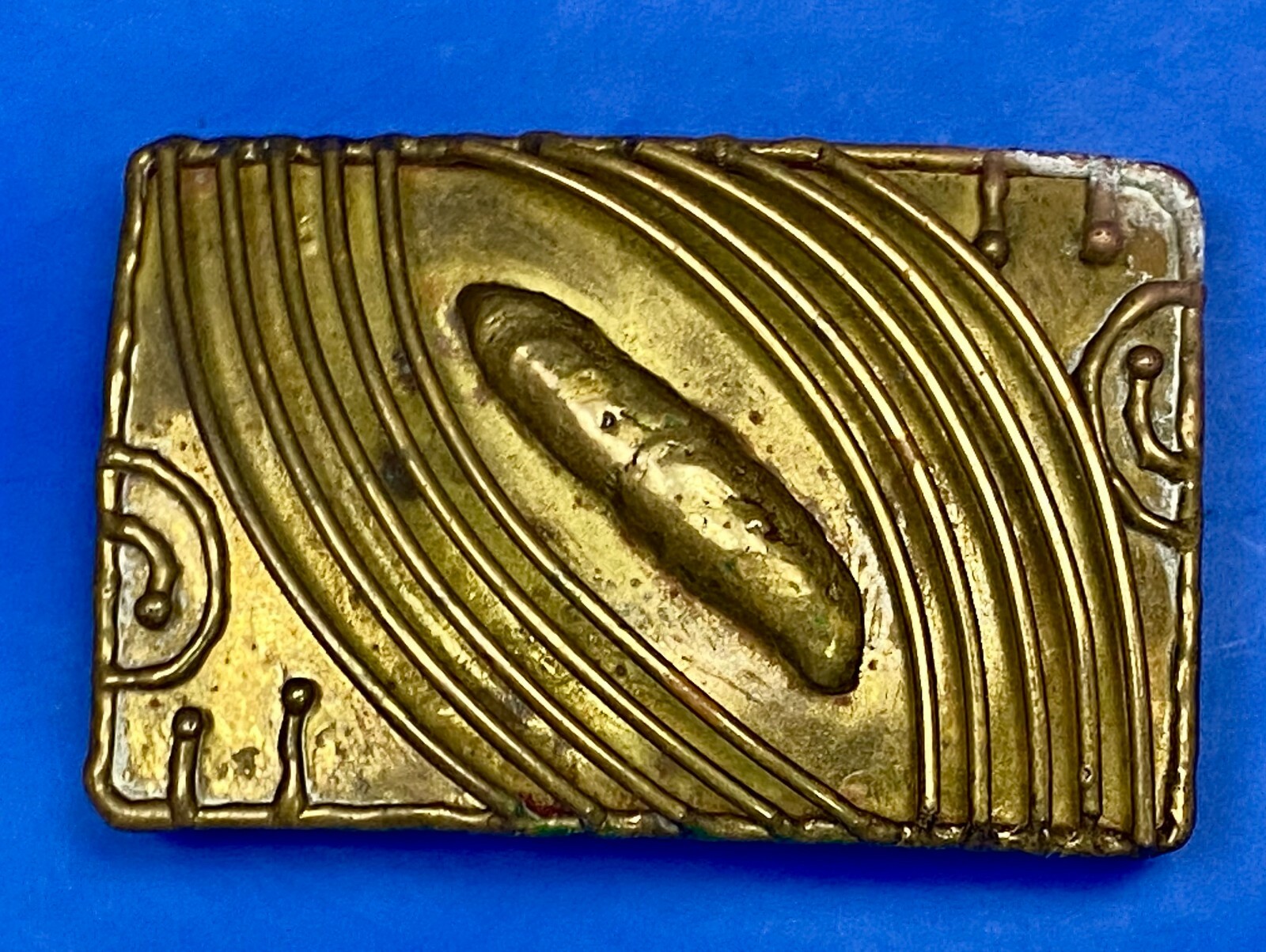 Luciano Brutalist Modernist Rectangular Metal Vin… - image 1