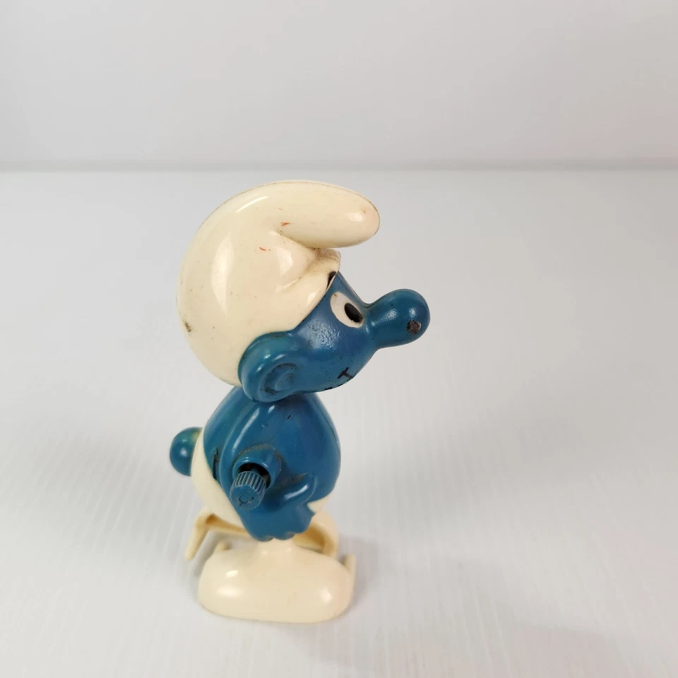 Smurf Wind Up Walking Figure Galoob Toys Peyo Wallace Berrie & Co 1980 Vintage - Image 2 of 4