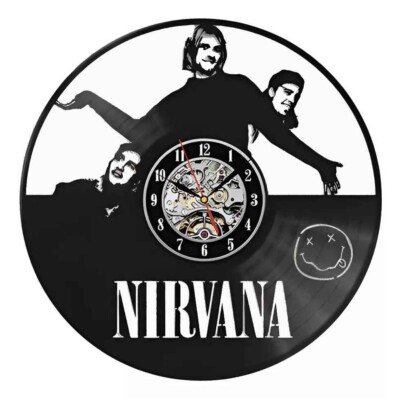 NIRVANA - Wall Clock - 30 cm diameter - Laser Openwork Vinyl New - Argentina