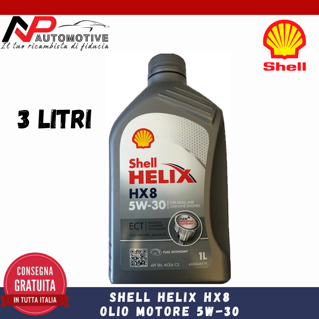 3L Olio Motore Shell Helix HX8 5W30 ECT C3 VW 504.00 507.00 Audi Mercedes Bmw