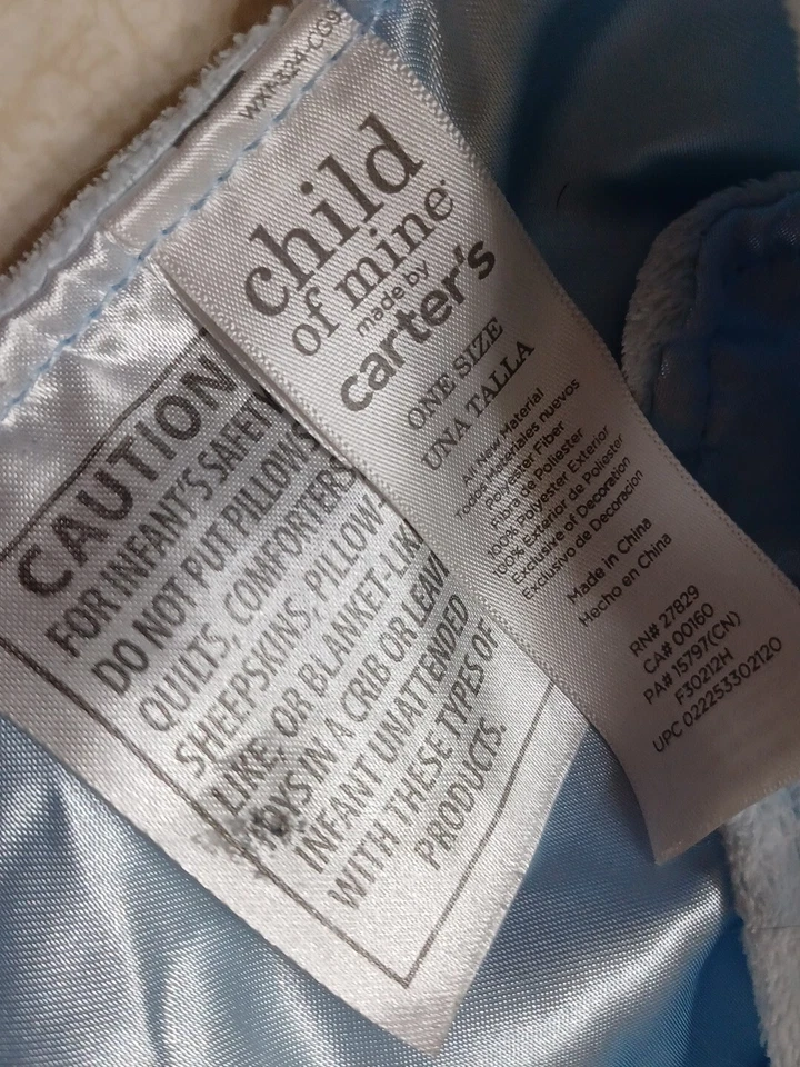 Oso de peluche Child Of Mine Carter's Baby Lovey azul minky Foto 4 de 4