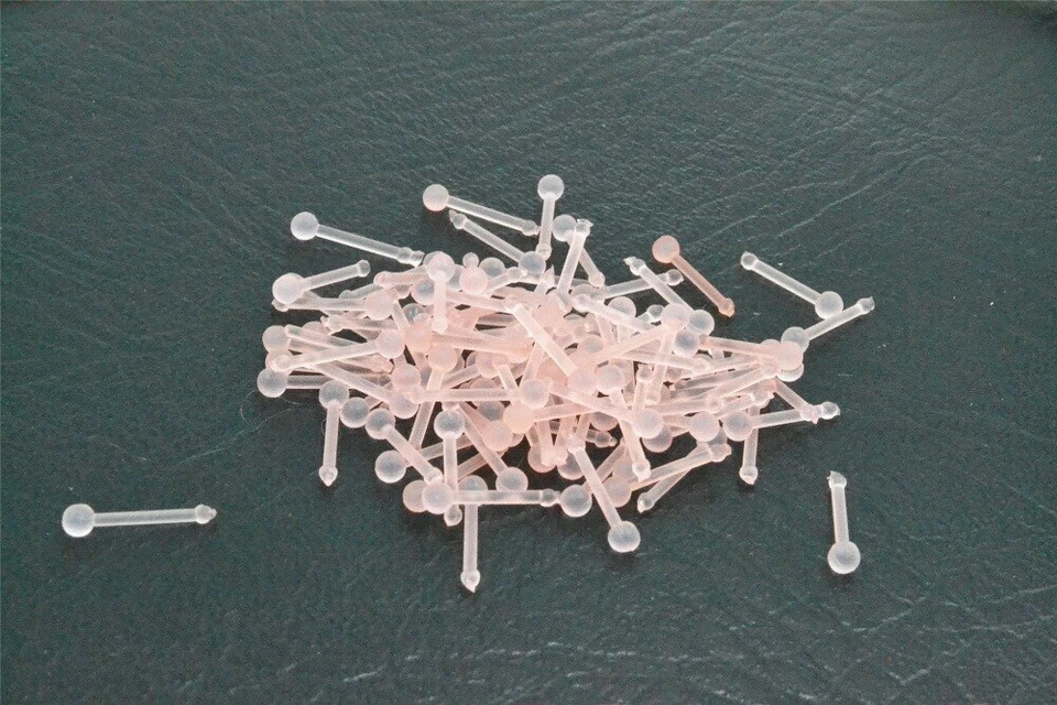 1 Nude Skin Color Invisible Hidden Clear Nose Stud Ring Bar Transparent Retainer - Image 4 of 4