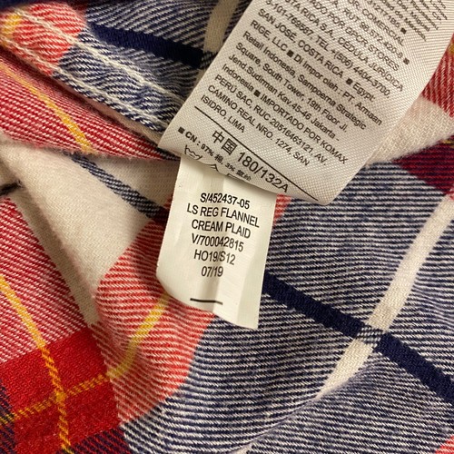 Old Navy Flannel Shirt Men's XXL Red Blue Plaid Regular Fit Built-In Flex - Picture 5 of 11