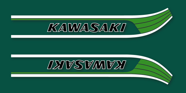 Sticker Decal Réservoir Vert pour Moto Kawasaki 125 et 175 KE 1978
