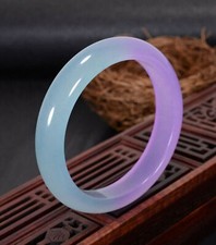 Natural Lavender Blue Quartzite Jade Jadeite Bracelet 54-62mm Jewelry