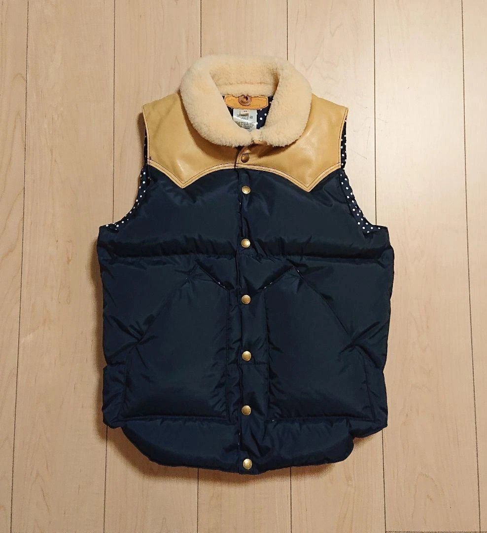Rocky Mountain Wako Maria Down Vest Dot Navy x Beige 36 | eBay