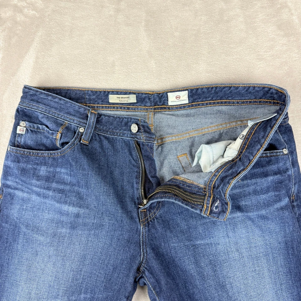 AG Adriano Goldschmied Jeans Mens 36x29 Blue The Graduate Tailored Leg USA Made - Image 2 of 4