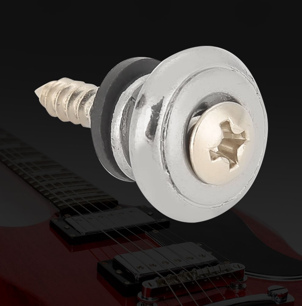 Tbest 10Pcs Mushrooms Head Guitar Strap Buttons Strap Locks Metal End Pin with