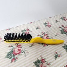 Vintage Goody Yellow Hair Brush Nylon Bristle Thumb Grip Handle MINT 5 rows