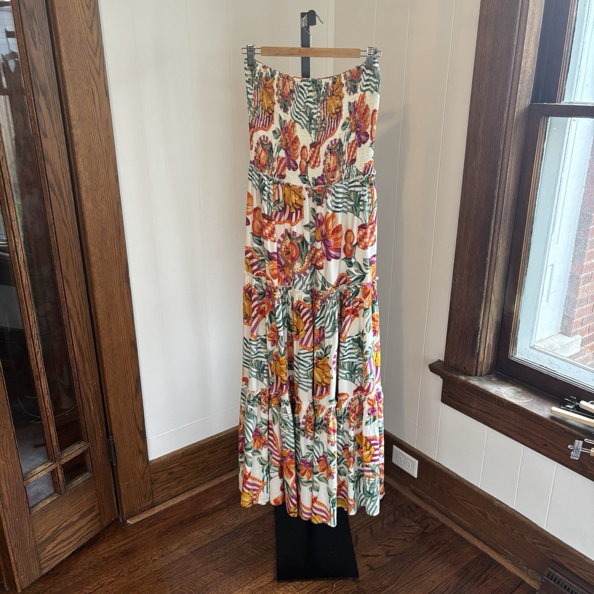 embroidered maxi dress LINEN LILY EMBROIDERY MAXI DRESS