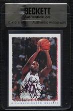 BAS 1994-95 Topps Calbert Cheaney #125 Seal of Authenticity Auto 3c7