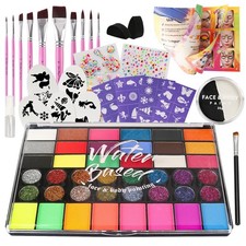 42 Color Face Painting Kit for Kids  30g Black  White Face Paint - Non Toxi...