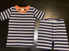 Hanna Andersson PAJAMA Set SHORT Blue Gray Orange 10 cm 140 100 organic