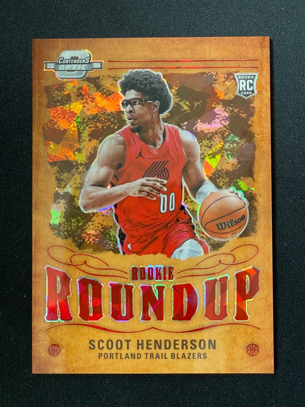 Scoot Henderson 2023-24 Contenders Optic Rookie Roundup Red Ice 003/175 RC #12
