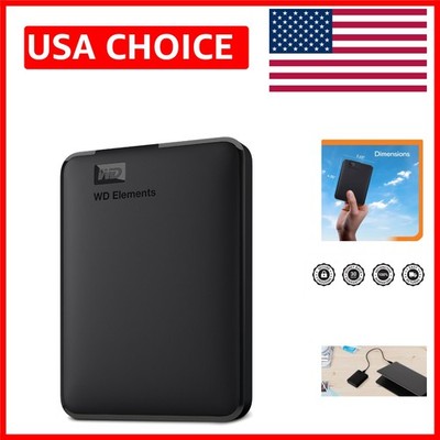 High-Capacity WD 2TB Elements External Drive - USB 3.0 for Quick File Access