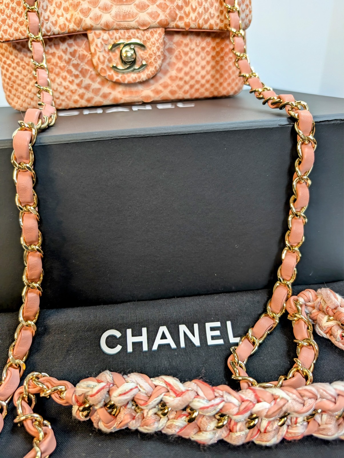 Chanel Salmon Pink Mini Rectangular Classic Flap … - image 2
