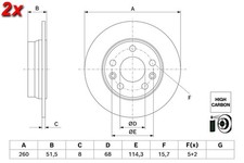 BOSCH Bremsscheibe hinten x2 Für MITSUBISHI Asx RENAULT KOREA 15- 0986479H61