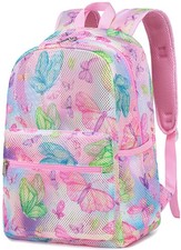 Mesh Backpack Kids Boys Girls Bookbag See Through Preschool Backpacks Casual