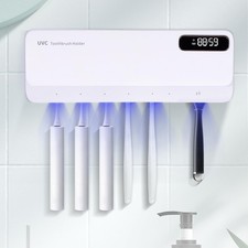 UV Toothbrush Sanitizeri Holder with 99.9 Cleaning,Air Dry,Heating,5 1 1 Slo...