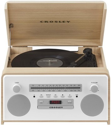 CR7024A-NA Carter 7-in-1 Bluetooth Vinyl Record Player, 3-Speed Turntable, CD...
