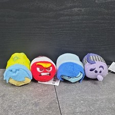 Disney Tsum Tsum Inside Out Mini Plush Lot of 4: Joy, Anger, Sadness, Fear