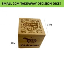 Laser Engraved 2cm Wooden Decision Dice custom Gift Present Food Take Away