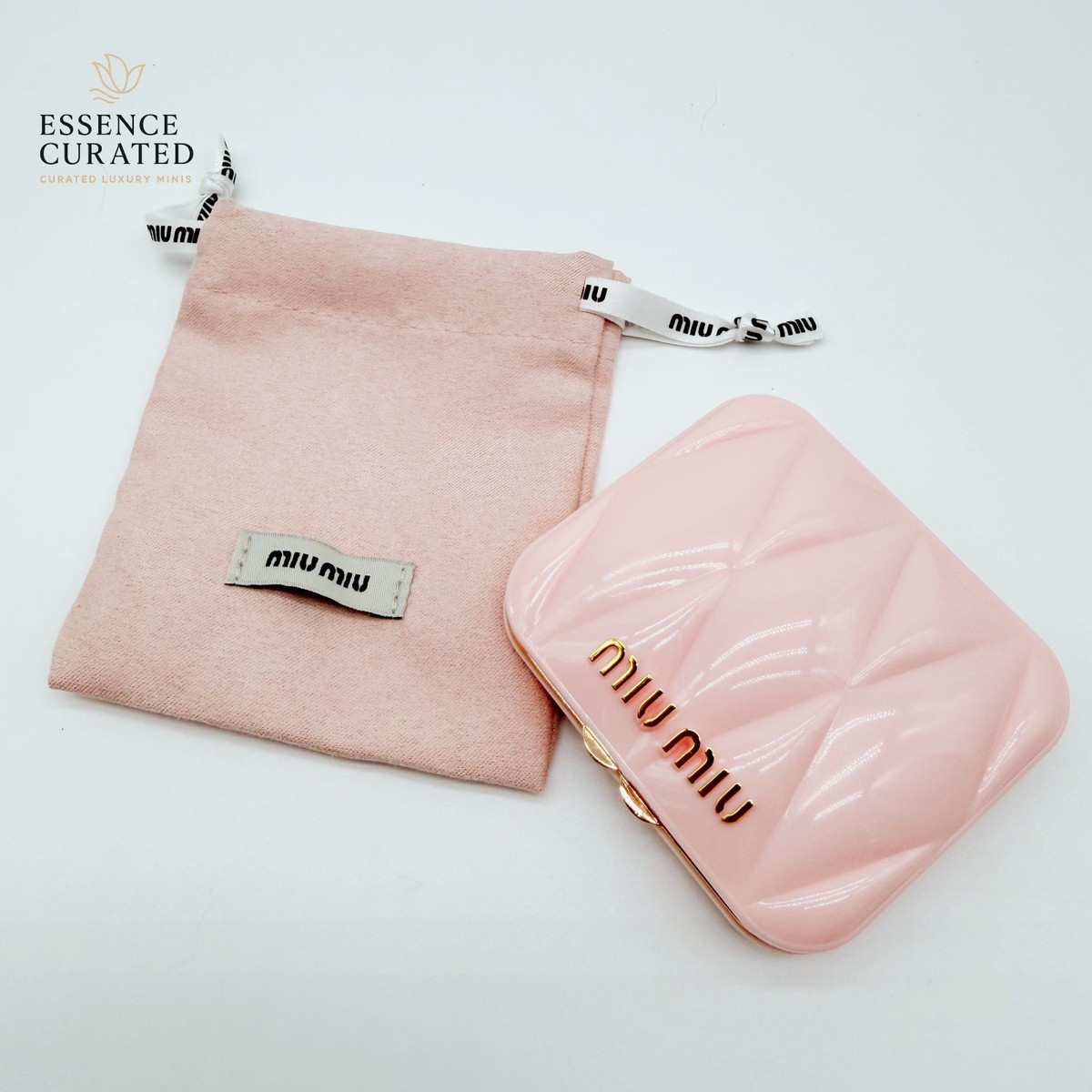 Miu Miu Beauty Pink Compact Mirror Double Sided w/ Pouch | eBay