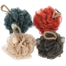 4 Pcs Bath Shower Loofah Sponge Mesh Body Scrubber Household Cleaning Supplies