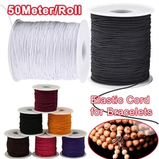 Elastic Cord 50M 1mm Stretchy String for Bracelets Jewelry DIY