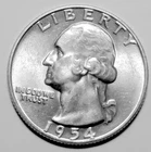 1954-P WASHINGTON QUARTER BU BRILLIANT UNCIRCULATED WITH BEAUTIFUL LUSTER