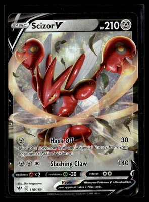 2020 Sword & Shield - Darkness Ablaze Scizor V Basic/Rare Holo V #118/189