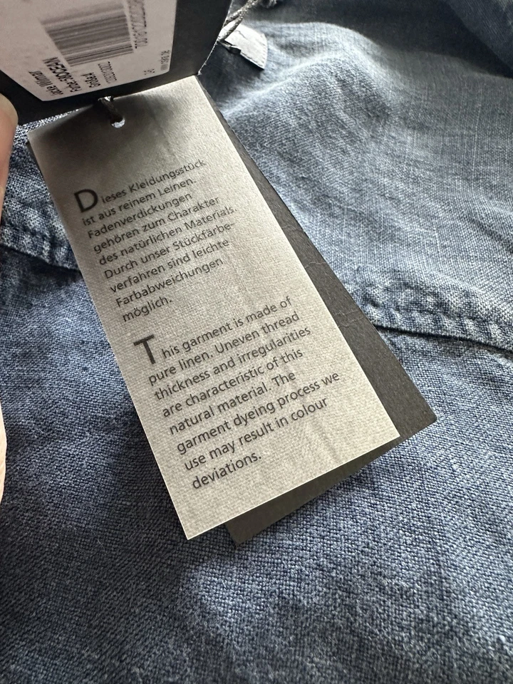 Oska BNWT Blue 100% Linen Jacket Size 4 UK 16-18 Pockets Longline - Image 4 of 4