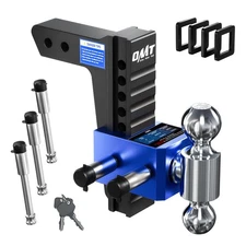 2" Receiver Adjustable Tow Hitch 8" Drop Tow Hitch Dual-Ball Mount 12500lb