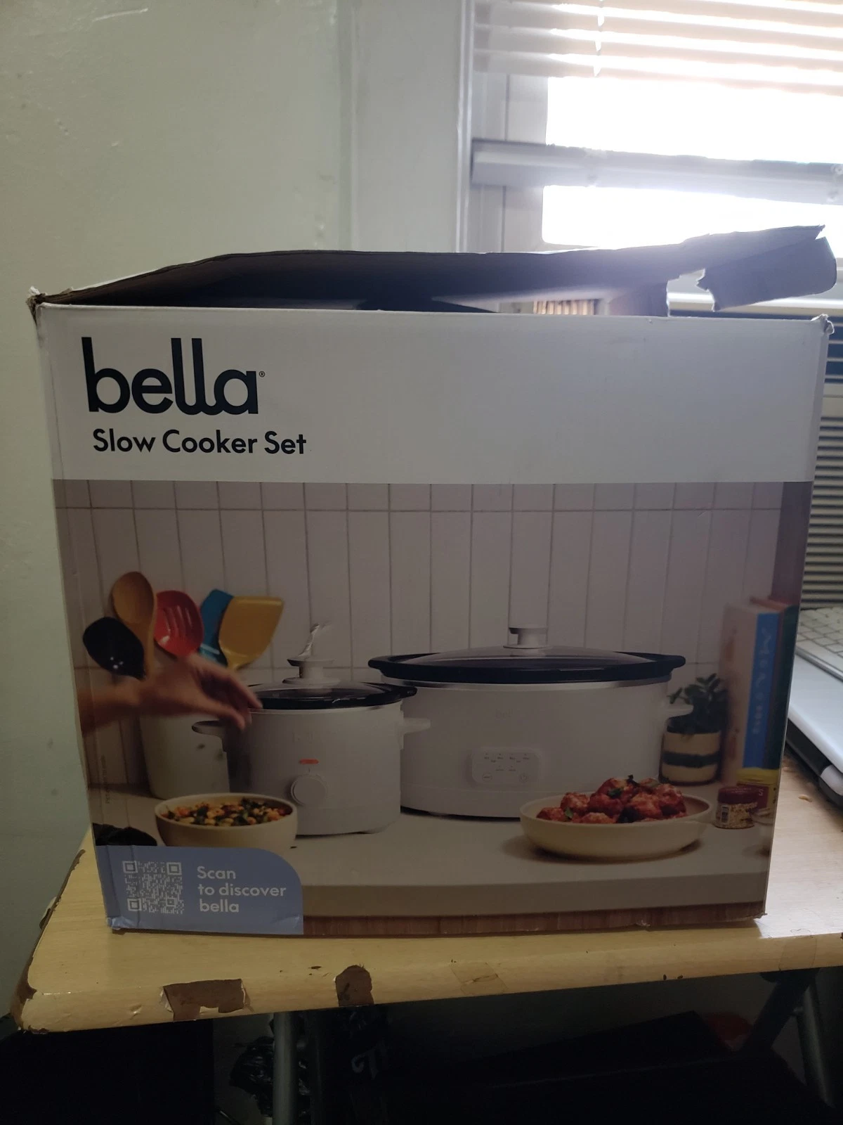 Bella Slow Cooker Set 2 Sizes 6qt & 2qt 3 Control Settings Programmable NEW OPEN