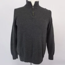 Christian Lacroix Sweater Men's XL Heather Gray Long Sleeve 1/4 Zip Pullover