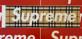 Supreme Burberry Tan Box Logo Sticker SS22 Authentic Ships Same Day ✉️