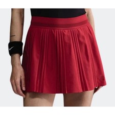 Nike Women Size Small CourtAdvantage Pleated Tennis Skirt Red Dri-FIT FZ6512 New