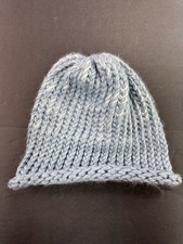 Blue Beanie Chunky Knit Snow Hat Womens Cap One Size Fits Most