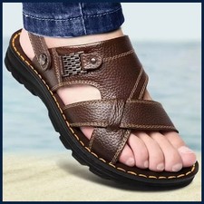 Summer Men Leather Sandals Genuine Leather No...