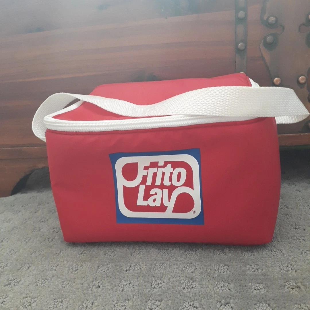 Vintage Y2K Frito Red Zipper Insulated Cooler Bag Kool Pak Made USA 9x6x6