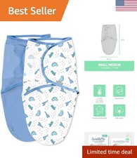 by Ingenuity Swaddle, Size Small/Medium, 0-3 , 2-Pack - Dino Tracks