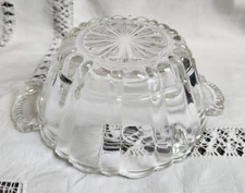 Clear Pressed Glass Mold with Handles for Gelatin / Aspic c.1922-1932 flawed