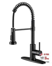 Kitchen Faucet with Pull Out Sprayer Stainless Steel Single Handle Black