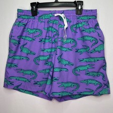 Chubbies Men M Purple Alligator Swim Trunks 5.5 Inseam
